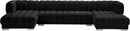 Gwen Black Velvet 3pc. Sectional (3 Boxes) - NY Furniture Direct (NY)