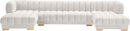 Gwen Cream Velvet 3pc. Sectional (3 Boxes) - NY Furniture Direct (NY)