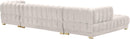 Gwen Cream Velvet 3pc. Sectional (3 Boxes) - NY Furniture Direct (NY)