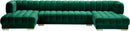 Gwen Green Velvet 3pc. Sectional (3 Boxes) - NY Furniture Direct (NY)