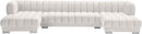 Gwen Cream Velvet 3pc. Sectional (3 Boxes) - NY Furniture Direct (NY)