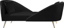Nolan Black Velvet Chaise - NY Furniture Direct (NY)