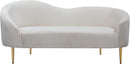 Ritz Cream Velvet Loveseat - NY Furniture Direct (NY)