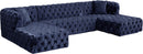 Coco Navy Velvet 3pc. Sectional (3 Boxes) - NY Furniture Direct (NY)