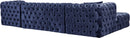 Coco Navy Velvet 3pc. Sectional (3 Boxes) - NY Furniture Direct (NY)