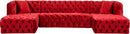Coco Red Velvet 3pc. Sectional (3 Boxes)