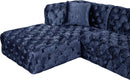 Coco Navy Velvet 3pc. Sectional (3 Boxes) - NY Furniture Direct (NY)