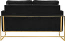 Mila Black Velvet Loveseat - NY Furniture Direct (NY)