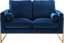 Mila Navy Velvet Loveseat - NY Furniture Direct (NY)