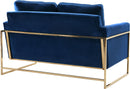Mila Navy Velvet Loveseat - NY Furniture Direct (NY)