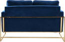 Mila Navy Velvet Loveseat - NY Furniture Direct (NY)