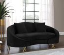 Serpentine Black Velvet Loveseat - NY Furniture Direct (NY)