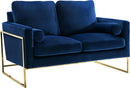 Mila Navy Velvet Loveseat - NY Furniture Direct (NY)