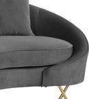 Serpentine Grey Velvet Loveseat - NY Furniture Direct (NY)