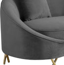 Serpentine Grey Velvet Loveseat - NY Furniture Direct (NY)