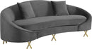Serpentine Grey Velvet Sofa - NY Furniture Direct (NY)