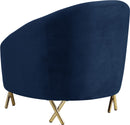 Serpentine Navy Velvet Chair - NY Furniture Direct (NY)