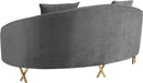Serpentine Grey Velvet Loveseat - NY Furniture Direct (NY)
