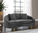 Serpentine Grey Velvet Loveseat - NY Furniture Direct (NY)
