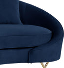 Serpentine Navy Velvet Loveseat - NY Furniture Direct (NY)