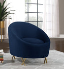 Serpentine Navy Velvet Chair - NY Furniture Direct (NY)