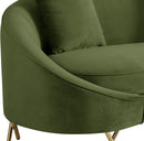 Serpentine Olive Velvet Loveseat - NY Furniture Direct (NY)