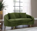 Serpentine Olive Velvet Loveseat - NY Furniture Direct (NY)