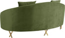 Serpentine Olive Velvet Loveseat - NY Furniture Direct (NY)