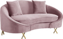 Serpentine Pink Velvet Loveseat - NY Furniture Direct (NY)