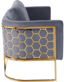Casa Grey Velvet Loveseat - NY Furniture Direct (NY)