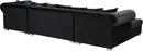 Presley Black Velvet 3pc. Sectional - NY Furniture Direct (NY)
