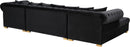 Presley Black Velvet 3pc. Sectional - NY Furniture Direct (NY)