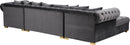 Presley Grey Velvet 3pc. Sectional - NY Furniture Direct (NY)