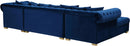 Presley Navy Velvet 3pc. Sectional - NY Furniture Direct (NY)