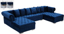 Presley Navy Velvet 3pc. Sectional - NY Furniture Direct (NY)