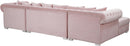 Presley Pink Velvet 3pc. Sectional - NY Furniture Direct (NY)
