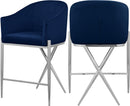 Xavier Navy Velvet Counter Stool - NY Furniture Direct (NY)
