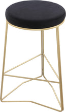 Tres Black Velvet Counter Stool