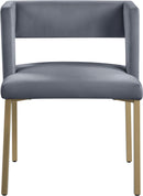 Caleb Grey Velvet Dining Chair - NY Furniture Direct (NY)