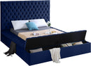 Bliss Navy Velvet King Bed (3 Boxes) - NY Furniture Direct (NY)