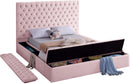 Bliss Pink Velvet King Bed (3 Boxes) - NY Furniture Direct (NY)