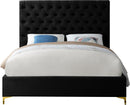 Cruz Black Velvet Queen Bed - NY Furniture Direct (NY)