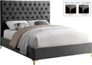Cruz Grey Velvet Queen Bed - NY Furniture Direct (NY)