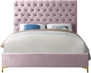 Cruz Pink Velvet Queen Bed - NY Furniture Direct (NY)