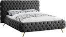 Delano Grey Velvet Queen Bed - NY Furniture Direct (NY)