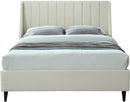 Eva Cream Velvet Full Bed