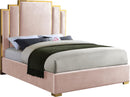 Hugo Pink Velvet Queen Bed - NY Furniture Direct (NY)