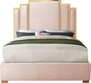 Hugo Pink Velvet Queen Bed - NY Furniture Direct (NY)