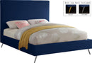 Jasmine Navy Velvet King Bed - NY Furniture Direct (NY)