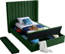 Kiki Green Velvet Twin Bed (3 Boxes) - NY Furniture Direct (NY)